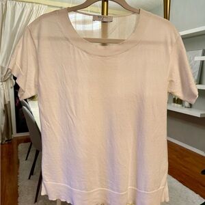 White Short-Sleeve Knit Top